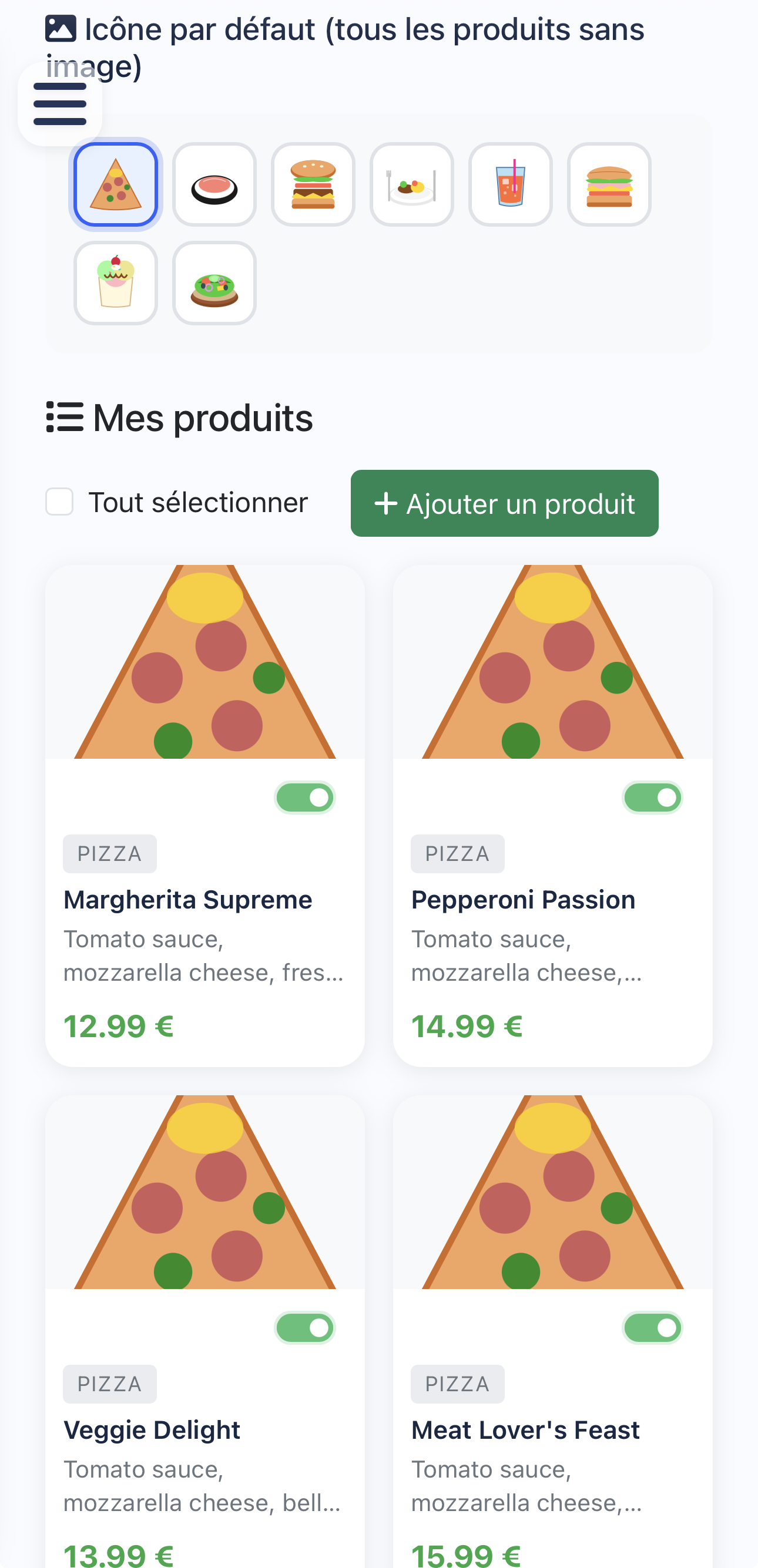 Gestion des produits